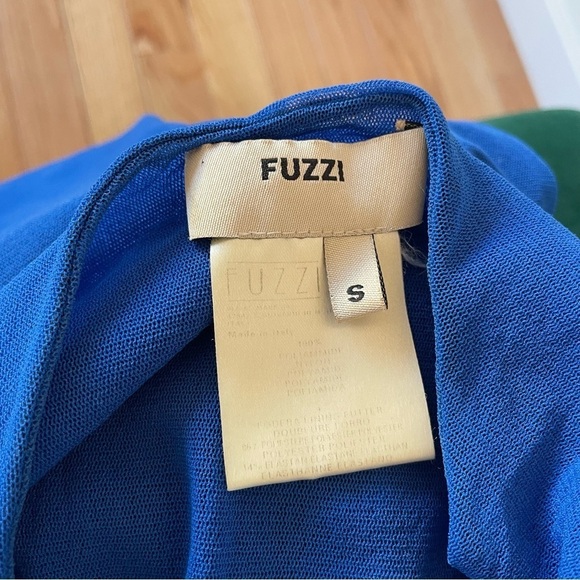 Jean Paul Gaultier Fuzzi Blue Mesh Sleeveless V-Neck Knot Front Dress EUC Size S - Picture 5 of 8